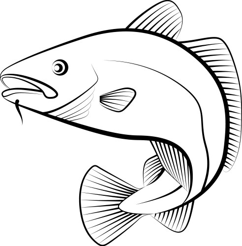 Cod Fish Vector Design Simple Fish Royalty Free Vector Image - VectorStock