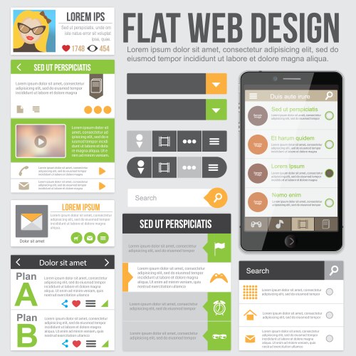 Flat design for applications or web site vector image