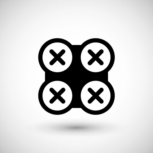 Round monochrome drone icon Royalty Free Vector Image