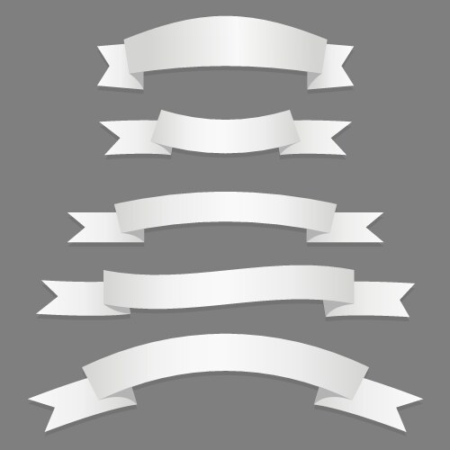 Silver ribbons flags vector image