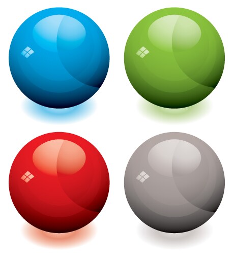 Marble Button Vector Blank glossy badges or web buttons in four colors Vector Image
