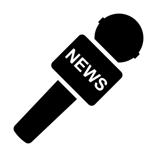 microphone and one journalist icon breaking news vector image