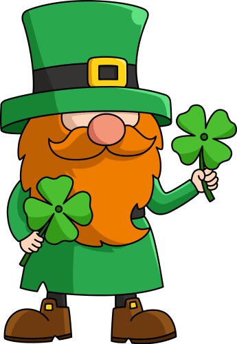Saint Patricks Day Leprechaun Shamrock Clipart Vector Image