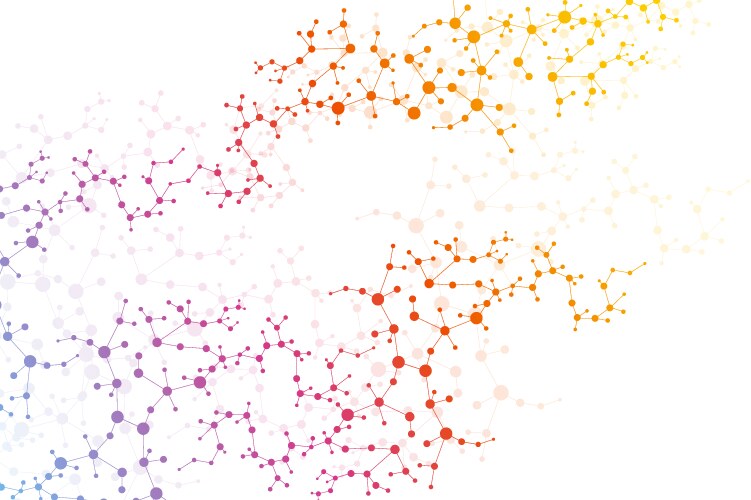 Structure molecule and communication dna atom vector image