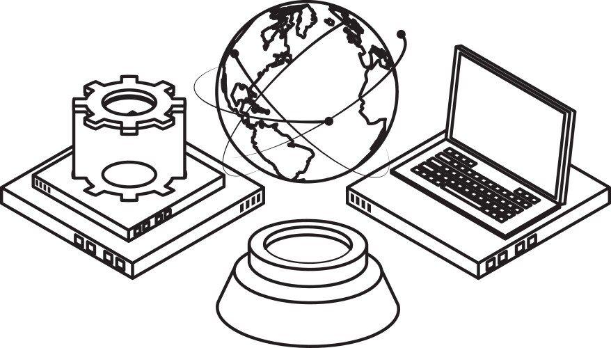 Computing global technology and networking vektorbild
