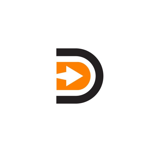 D letter initial logo design template Royalty Free Vector