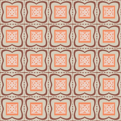 Hand drawn retro block print seamless pattern vector image