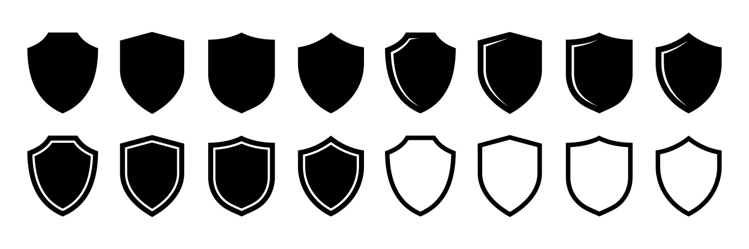 Protect shield security icons Royalty Free Vector Image