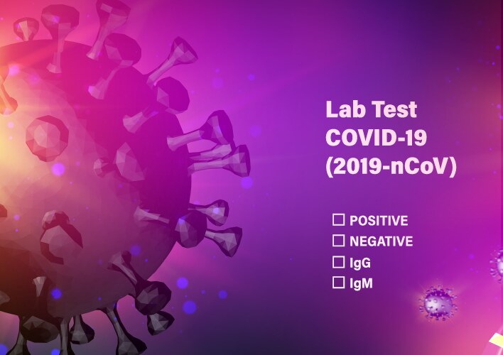 Lab test check list on covid-19 computer model vector image