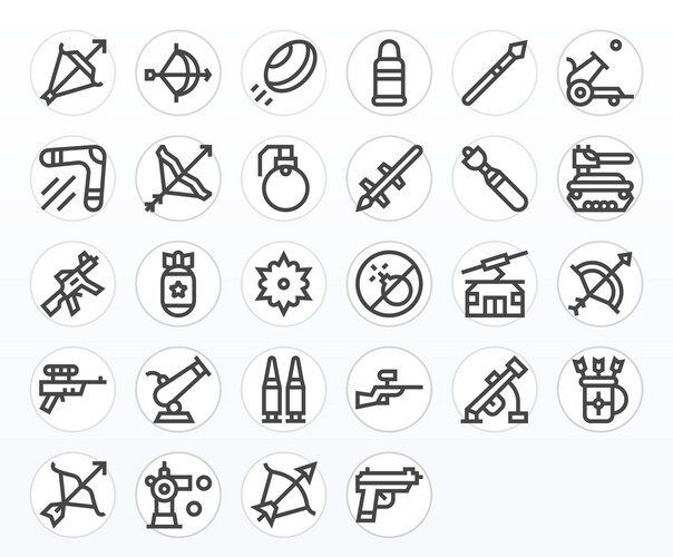 Projectile Icons - Warfare & Combat – Royalty-Free Vector | VectorStock
