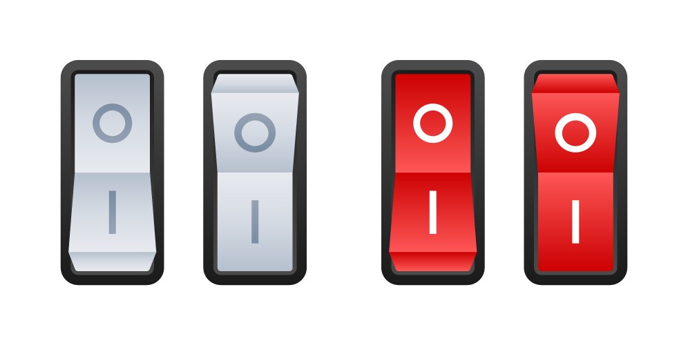 Switch button icons showing off and on states vector image