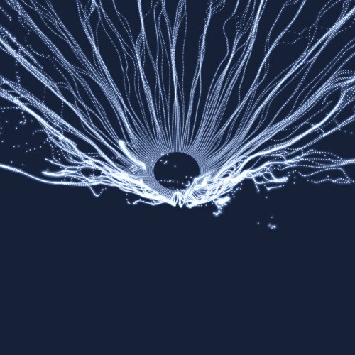 Array with dynamic particles 3d technology style vector image