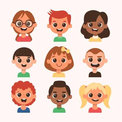 Little cute cartoon pet icons set Royalty Free Vector Image