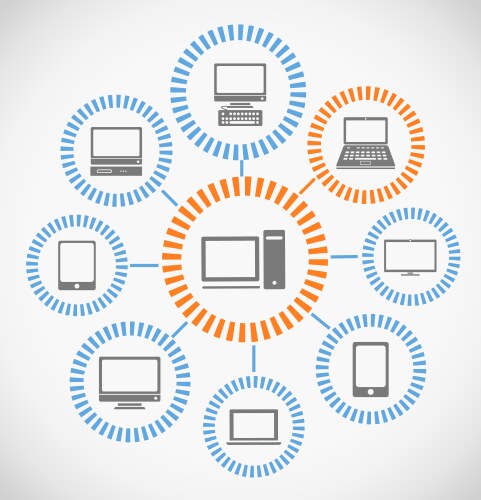 computer network abstract scheme vector