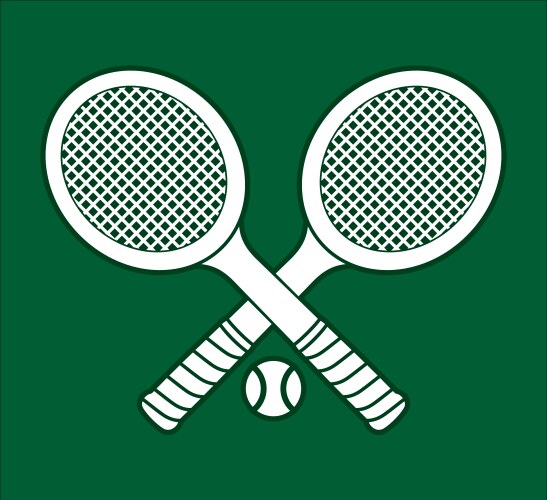 Tennis rackets and ball Royalty Free Vector Image