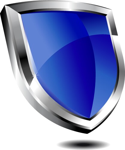Blue empty shield Royalty Free Vector Image - VectorStock