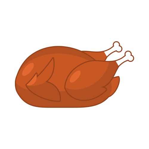 Roasted Turkey for Thanksgiving Vector Image