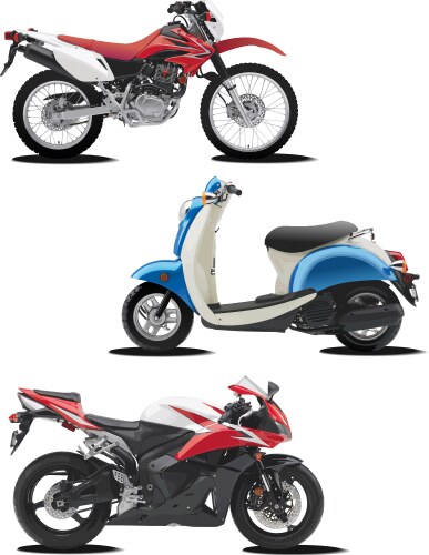 Three of motorcycle help for designers Vector Image
