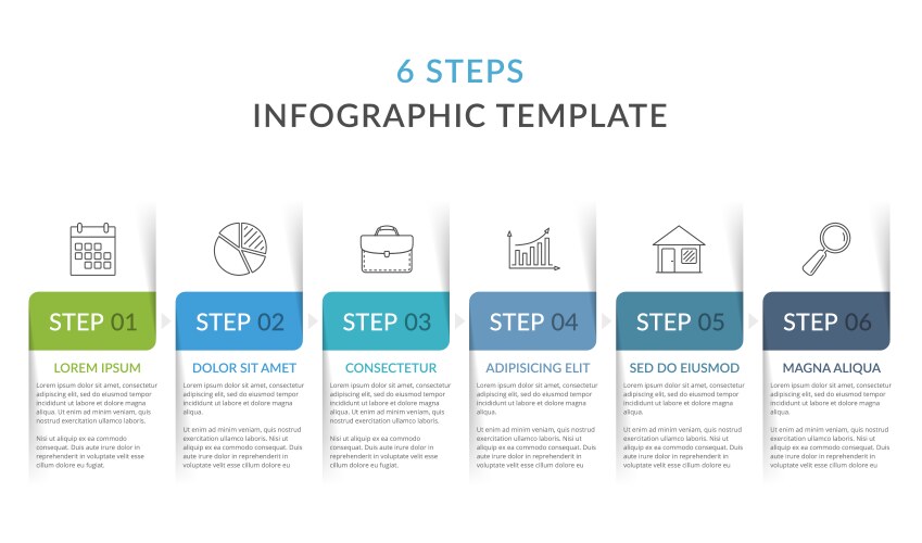 Infographic template with 6 steps Royalty Free Vector Image