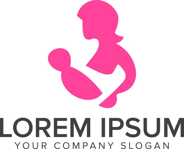 Mom and Baby Care Logo Concept Vector Image