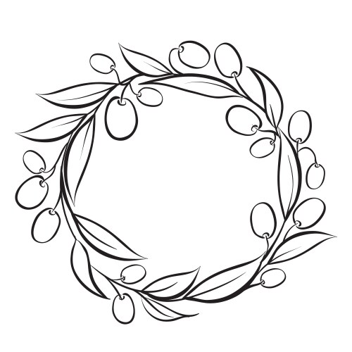 Leaf branch round place frame Royalty Free Vector Image