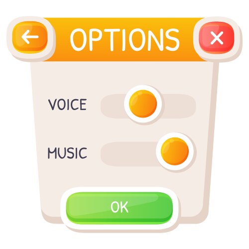 Game ui button mobile application or vector image