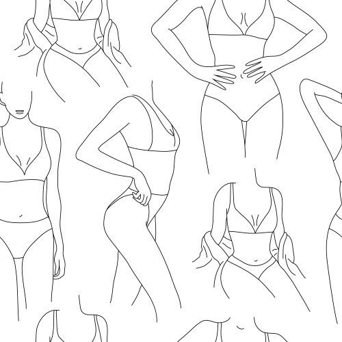 seamless women in lingerie pattern modern vector