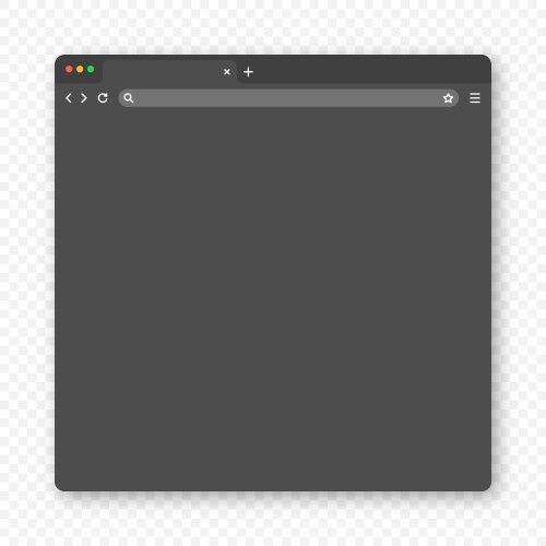 Blank web browser window with tab toolbar vector image