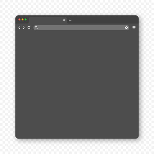 blank web browser window with tab toolbar vector