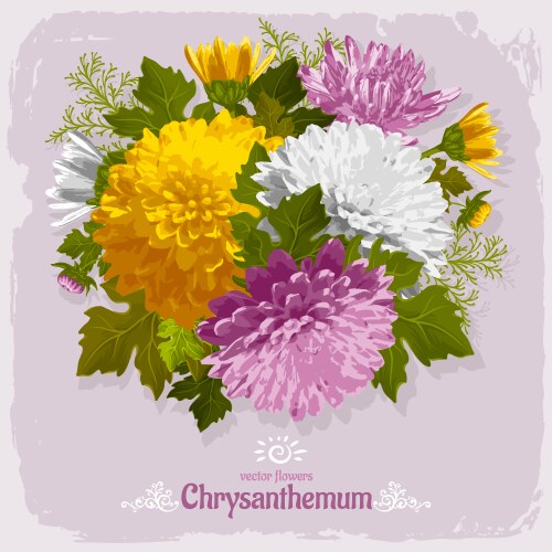 Greeting card with a bouquet Royalty Free Vector Image