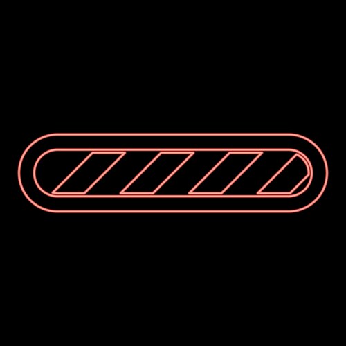 Neon loading bar of progress status red color vector image