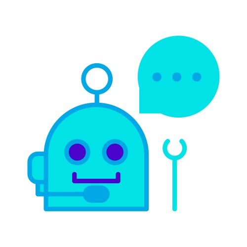 Robot artificial intelligent system automation vector image