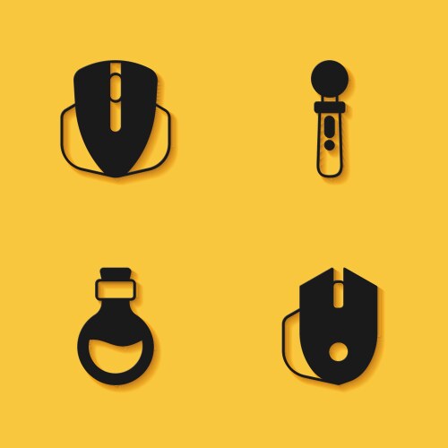 Set computer mouse bottle with magic elixir vector image