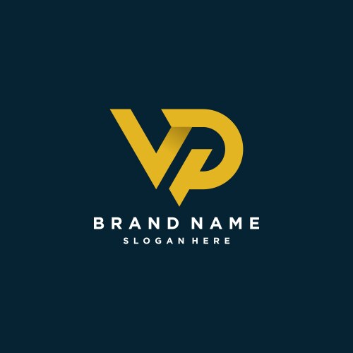 Logo with vp letter and modern style design Vector Image