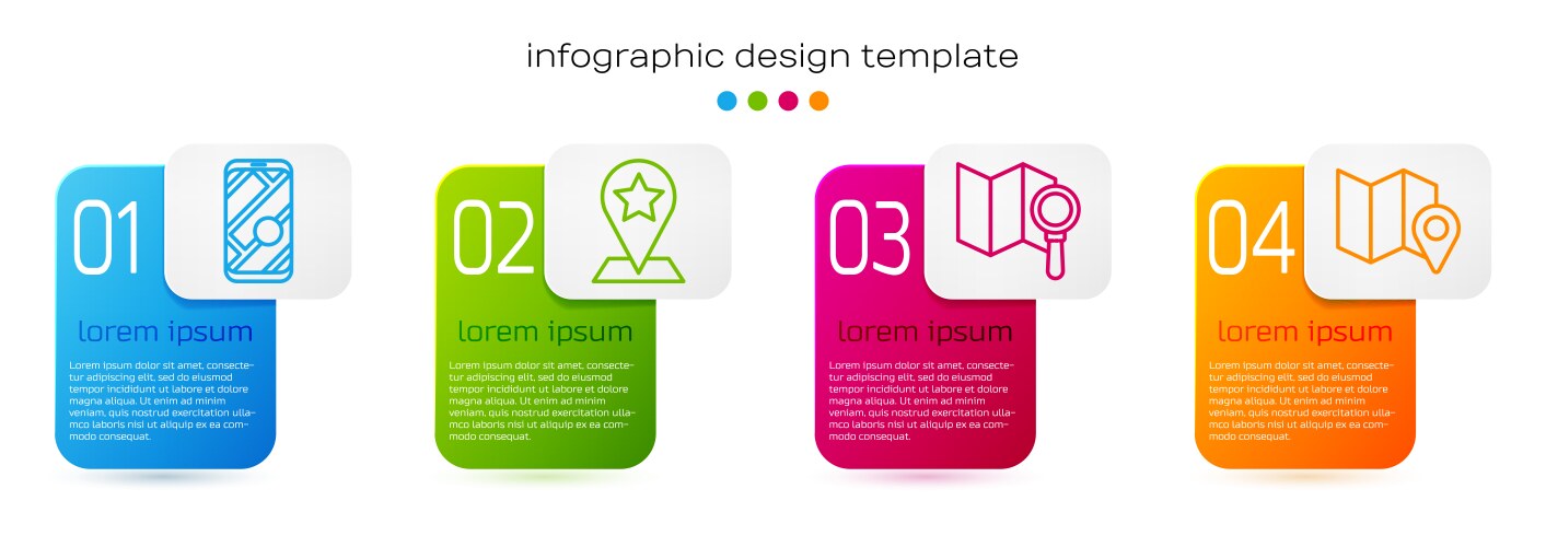 Set line city map navigation pointer vector image