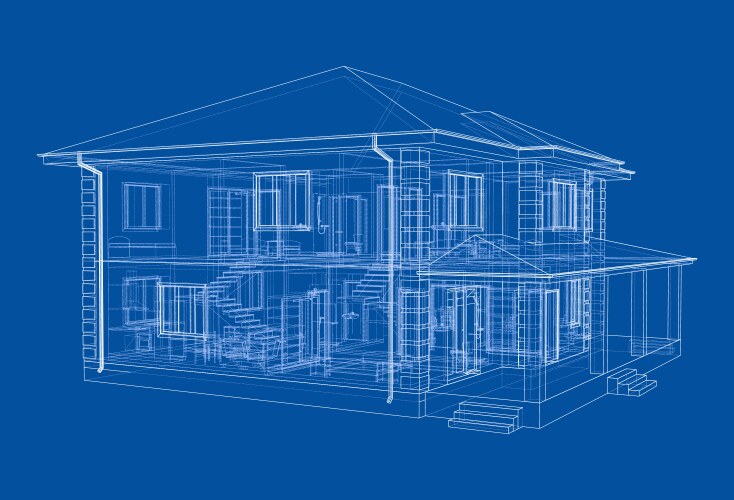 abstract sketch a house vector image