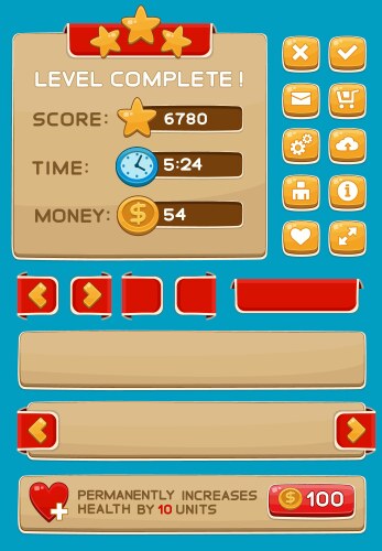 App Interface Buttons - Game UI vector image