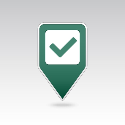 Check pin map icon pointer markers vector image