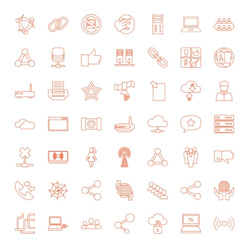 100 network icons Royalty Free Vector Image - VectorStock
