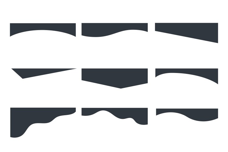 Separator shape for website set curve lines frame vector image