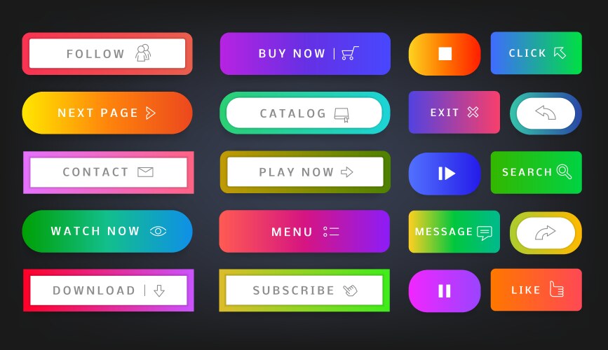 web buttons user interface dashboard vector image