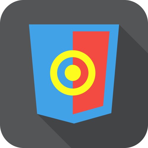 Web development shield sign html5 vector image