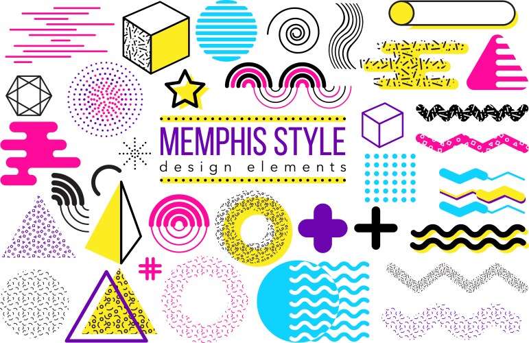 Abstract design elements memphis vector image