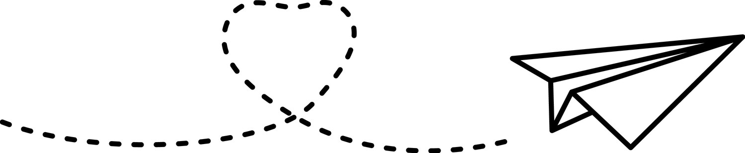 Linear paper airplane with heart Vector Image