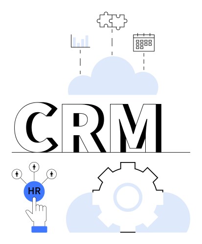 Crm platform with hr integration and cloud-based vector image