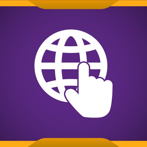Globe cursor icon for web and mobile vector image