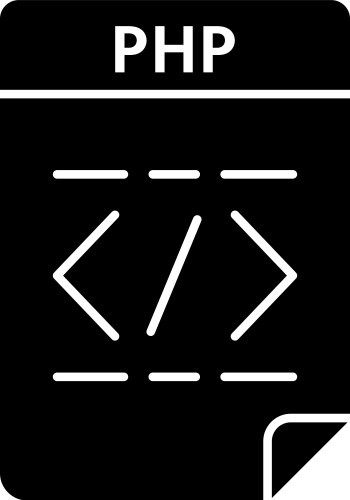 Php file glyph icon source code hypertext vektorbild