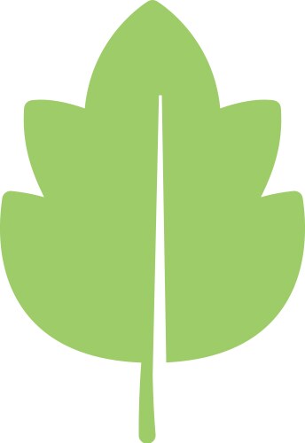 Simple green leaf icon symbolizing nature growth Vector Image