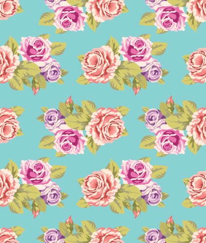 Roses seamless pattern wallpaper Royalty Free Vector Image