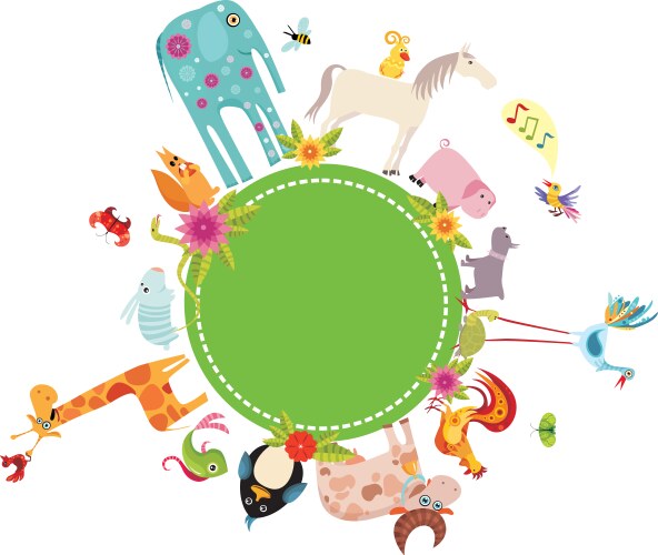 Animal card Royalty Free Vector Image VectorStock
